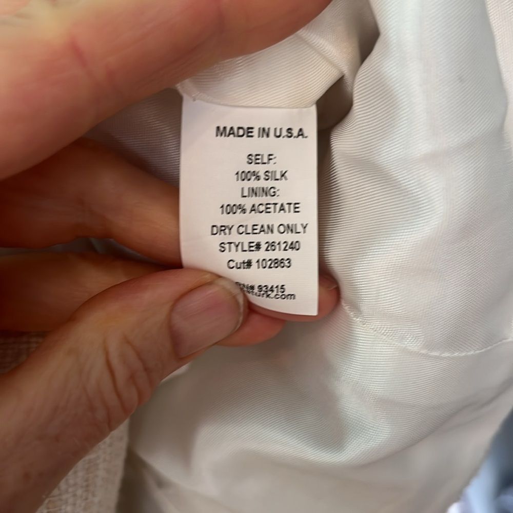 Trina Turk nubby silk short sleeve jacket ornate buttons ribbon belt sz 4 USA - Picture 6 of 6